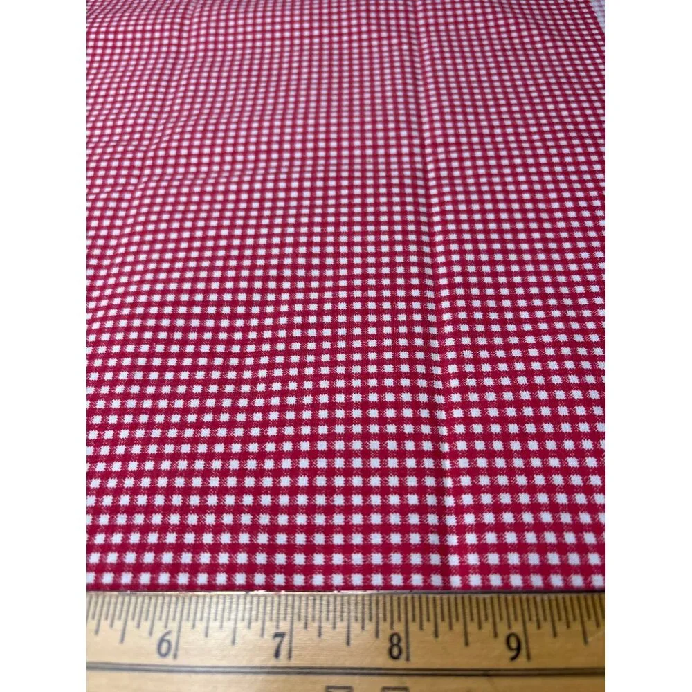 Red & White Gingham Cotton Fabric 17